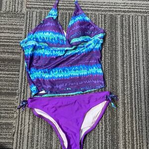 IEFiEL geometric kids Tankini 2 piece swimsuit. Size 10